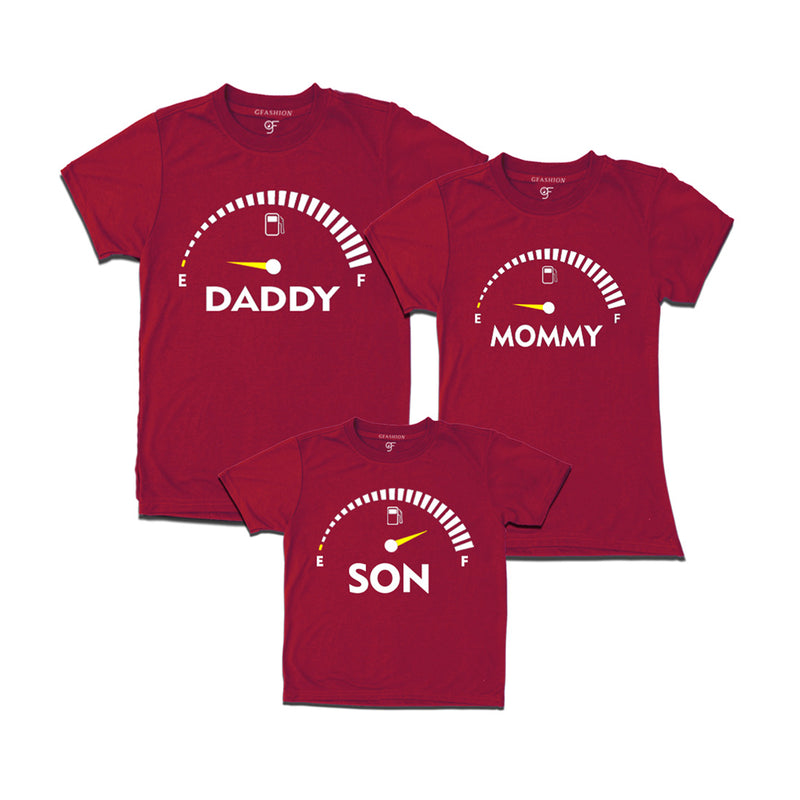 SpeedoMeter Matching T-shirts for Dad Mom and Son in Maroon Color available @ gfashion.jpg