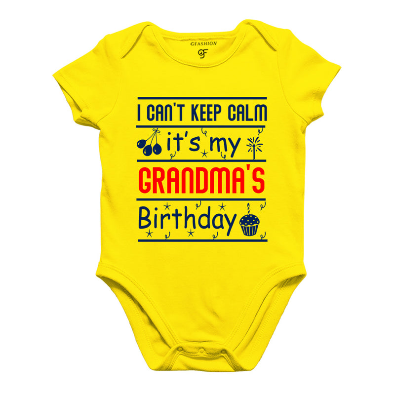 I Can't Keep Calm It's My Grandma's Birthday-Body Suit-Rompers in Yellow Color available @ gfashion.jpg