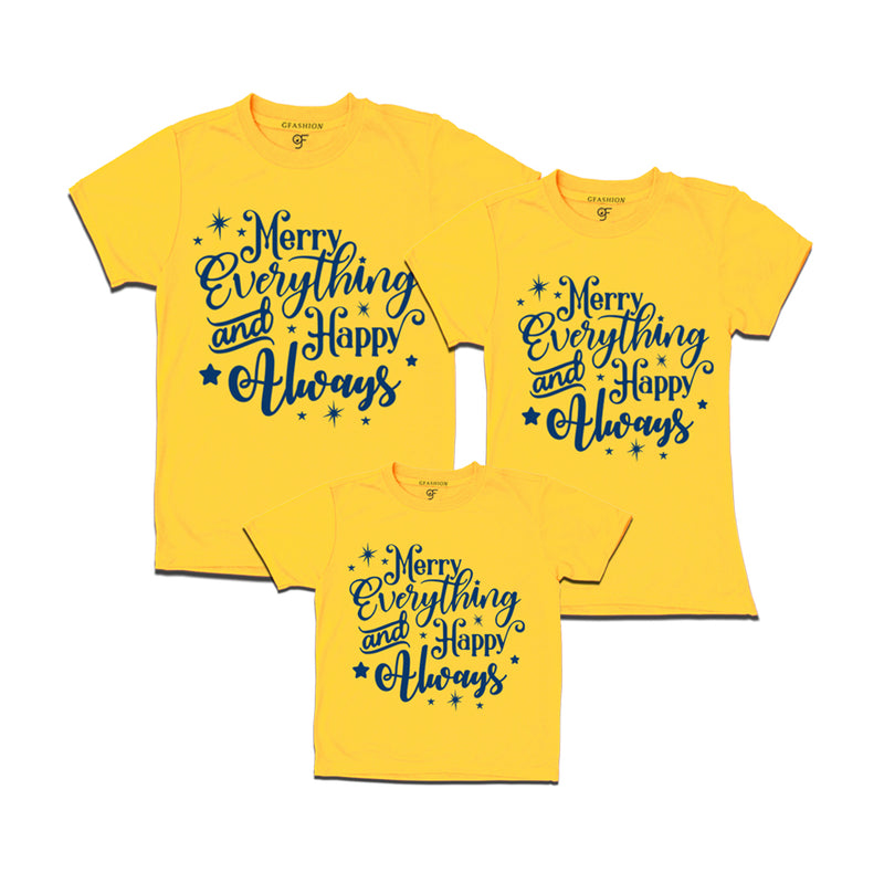 matching family t-shirt with merry every thing and happy always for dad mom and son