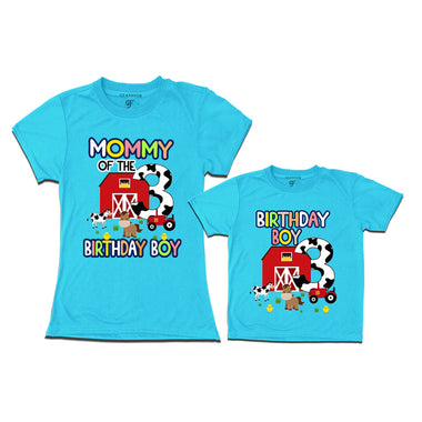 Farm House Theme Birthday T-shirts for Mom  and Son in Sky Blue Color available @ gfashion.jpg (2)