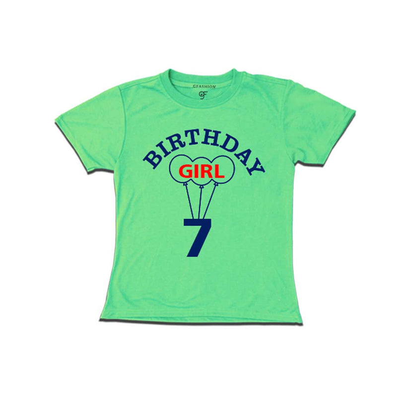 7th Birthday Girl T-shirt in Pista Green Color available @ gfashion