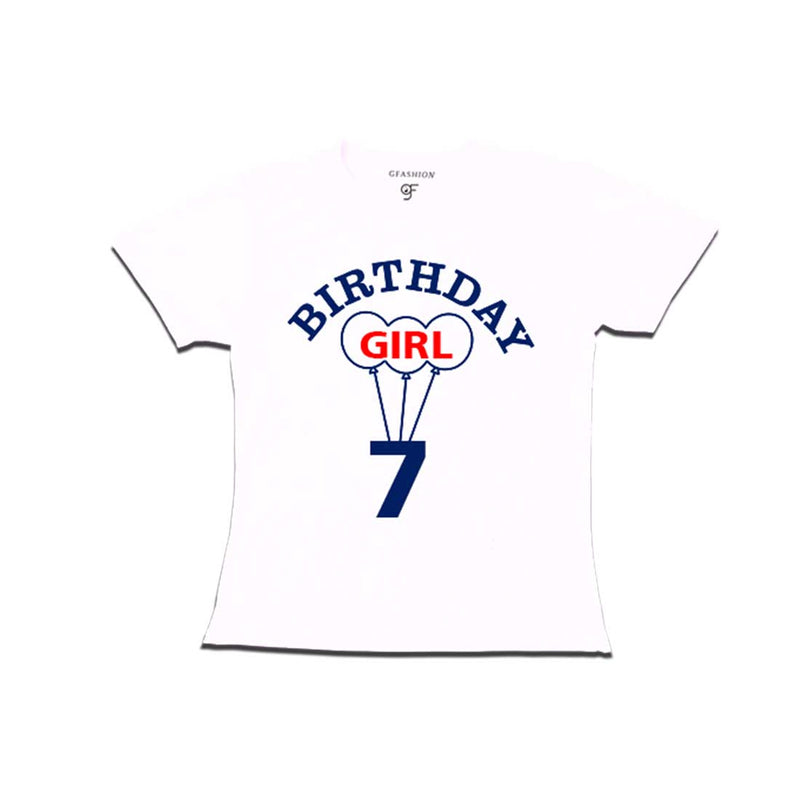 7th Birthday Girl T-shirt in White Color available @ gfashion