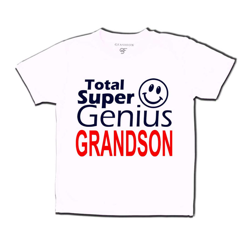 Super genius grandson T-shirts-white-gfashion