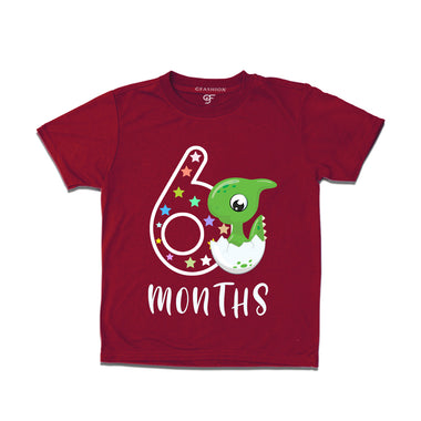 Six Month Baby T-shirt in Maroon Color avilable @ gfashion.jpg