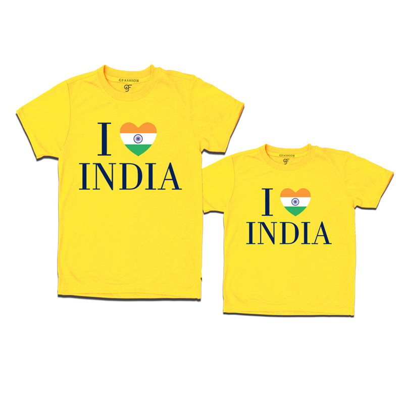 I love India Dad and son T-shirts in Yellow Color available @ gfashion.jpg