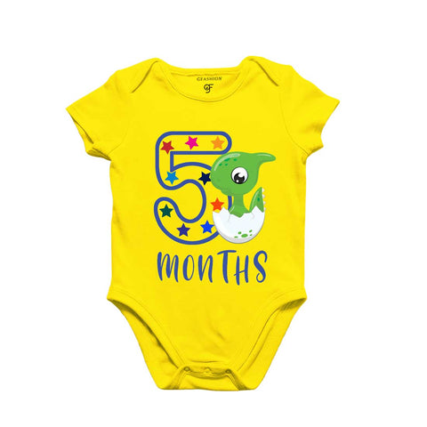 Five Month Baby Bodysuit-Rompers in Yellow Color avilable @ gfashion.jpg