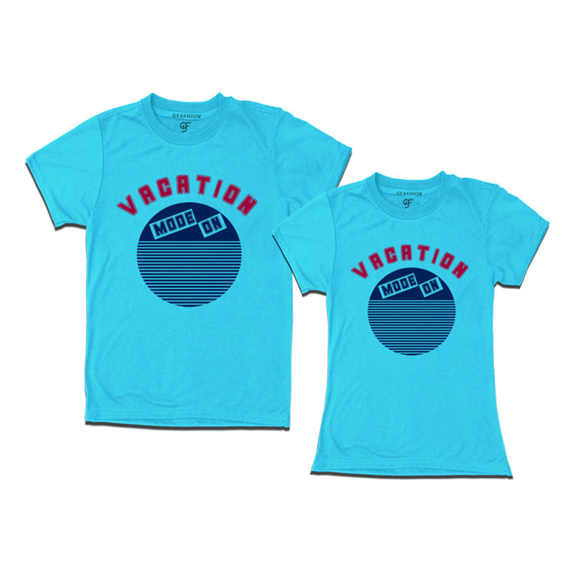 couples vacation t shirt sky blue