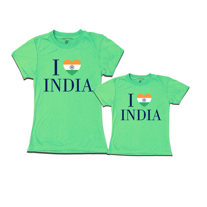 I love India Mom and Daughter T-shirts in Pista Green Color available @ gfashion.jpg
