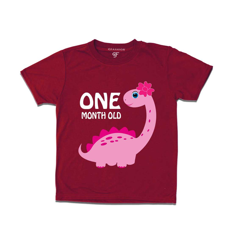 One Month Old Baby T-shirt in Maroon Color avilable @ gfashion.jpg