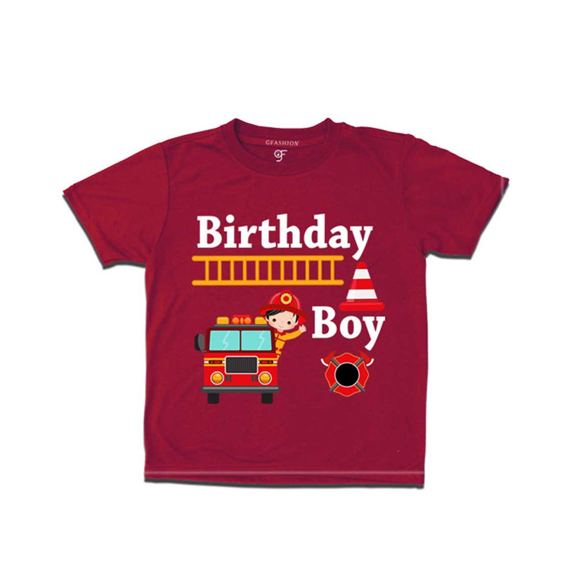 Firefighter Theme Birthday T-shirts For Boy