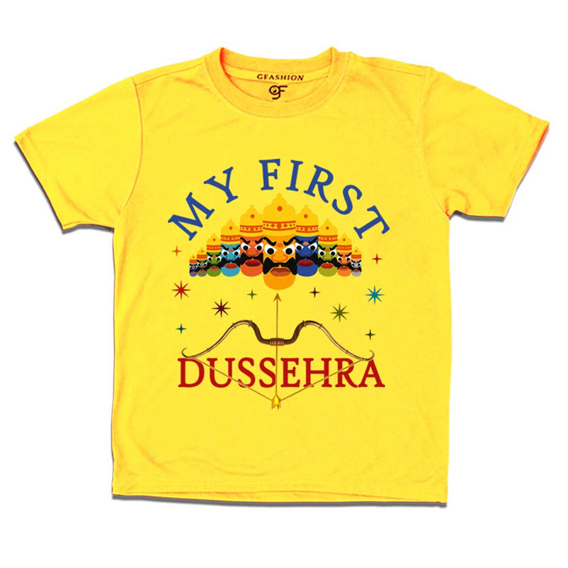 My First Dussehra Boy T-shirt in Yellow Color available @ gfashion.jpg