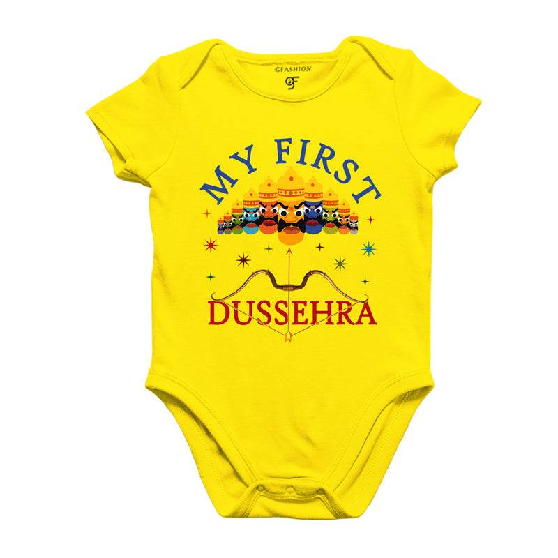 My First Dussehra Body suit-Rompers in Yellow Color available @ gfashion.jpg
