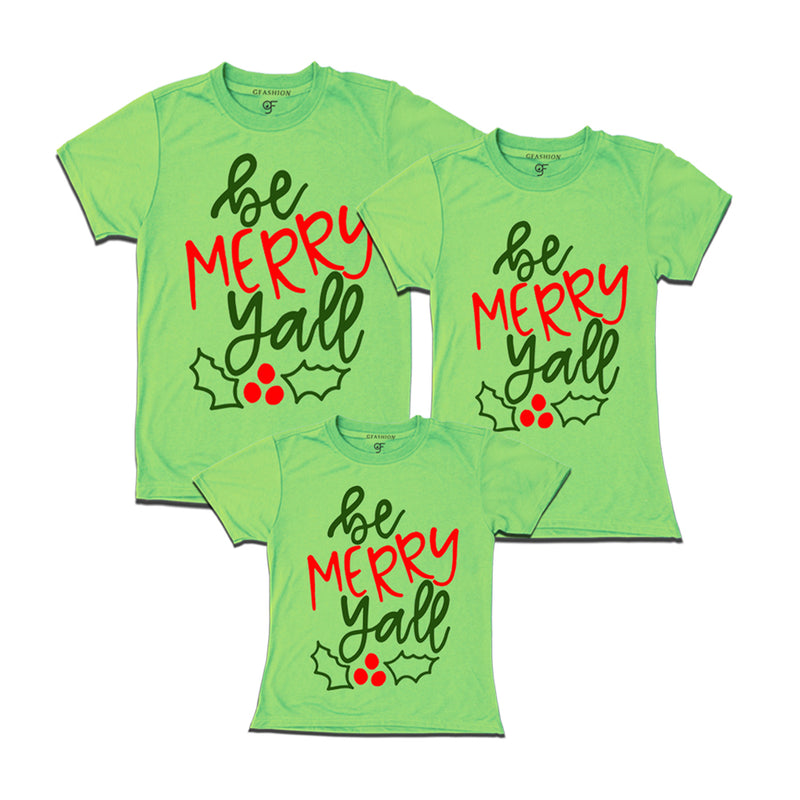 Christmas t-shirt be merry yall matching t-shirt for dad mom girl