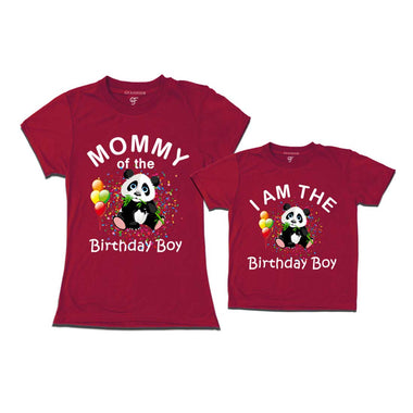 Panda Theme Birthday T-shirts for Mom and Son