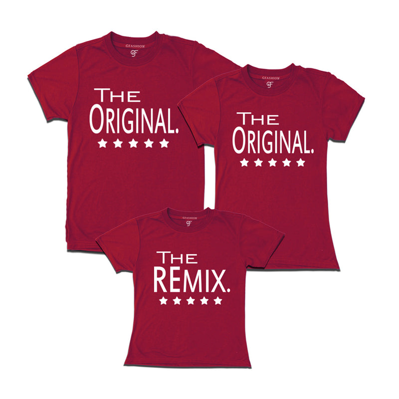 the original the remix dad mom daughter t shirts