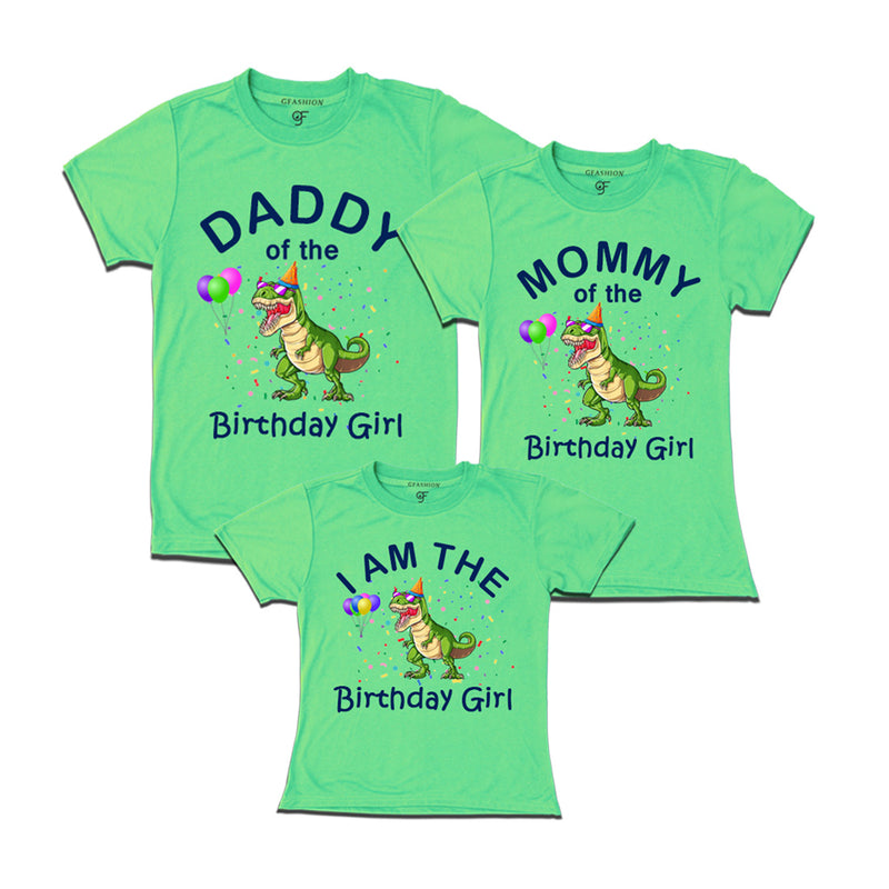 Dinosaur Theme Birthday T-shirts for Dad Mom and Daughter
