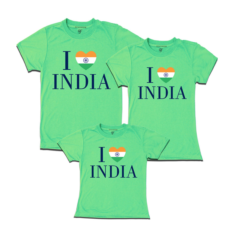 I love India Dad Mom and Daughter T-shirts in Pista Green Color available @ gfashion.jpg