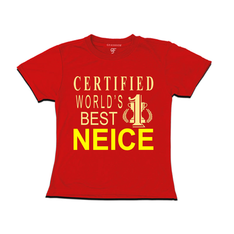 Certified World's Best  Neice t-shirts-red-gfashion