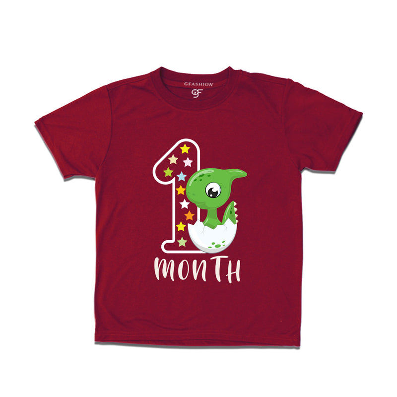 One Month Baby T-shirt in Maroon Color avilable @ gfashion.jpg