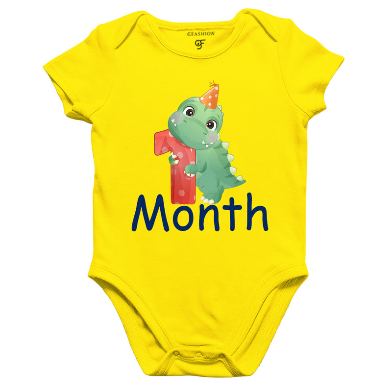One Month Baby BodySuit in Yellow Color avilable @ gfashion.jpg