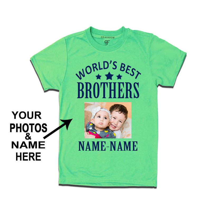 World's Best Brother T-shirt with Photo and Name Customize in Pista Green Color  available @ gfashion.jpg