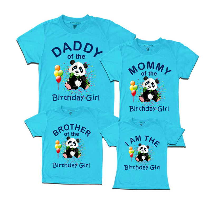 Panda Theme Birthday Girl T-shirts for Family