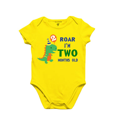 Roar I am Two Month Old Baby Bodysuit-Rompers in Yellow Color avilable @ gfashion.jpg