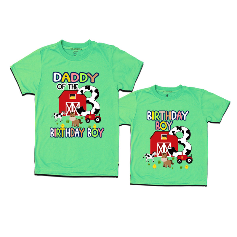 Farm House Theme Birthday T-shirts for Dad  and Son in Pista Green Color available @ gfashion.jpg (2)
