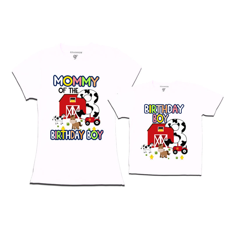 Farm House Theme Birthday T-shirts for Mom  and Son in White Color available @ gfashion.jpg (2)