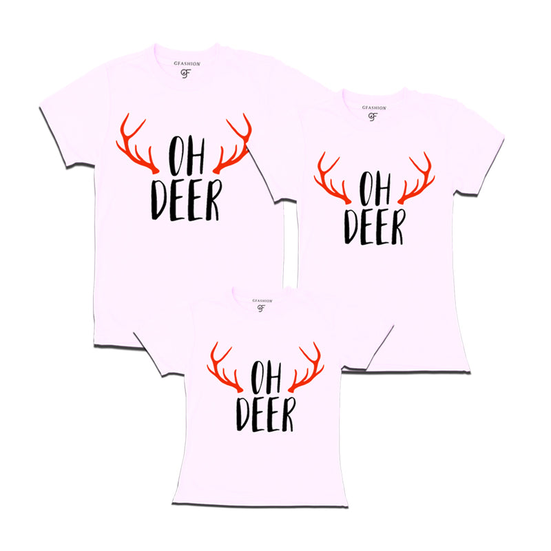 to celebrate the christmas with oh deer matching t-shirt for dad mom girl