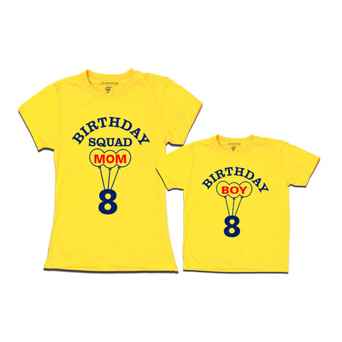8th Birthday Boy with Squad Mom T-shirt in Yellow Color available @ gfashion.jpg