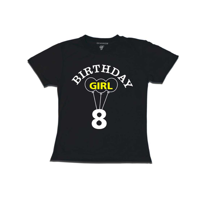 8th Birthday Girl T-shirt in Black Color available @ gfashion.jpg