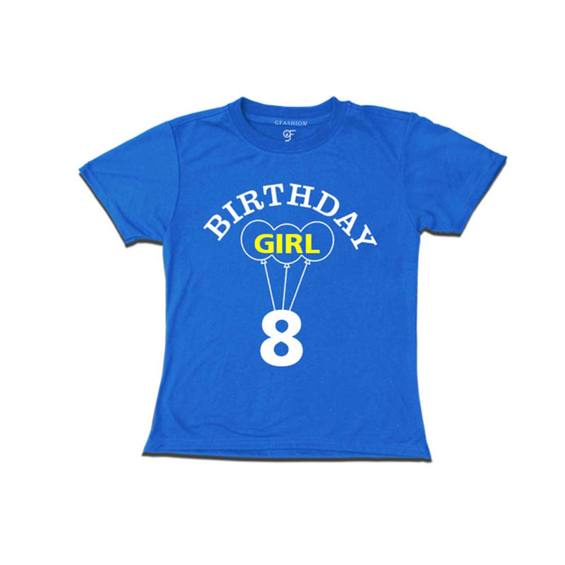 8th Birthday Girl T-shirt in Blue Color available @ gfashion.jpg