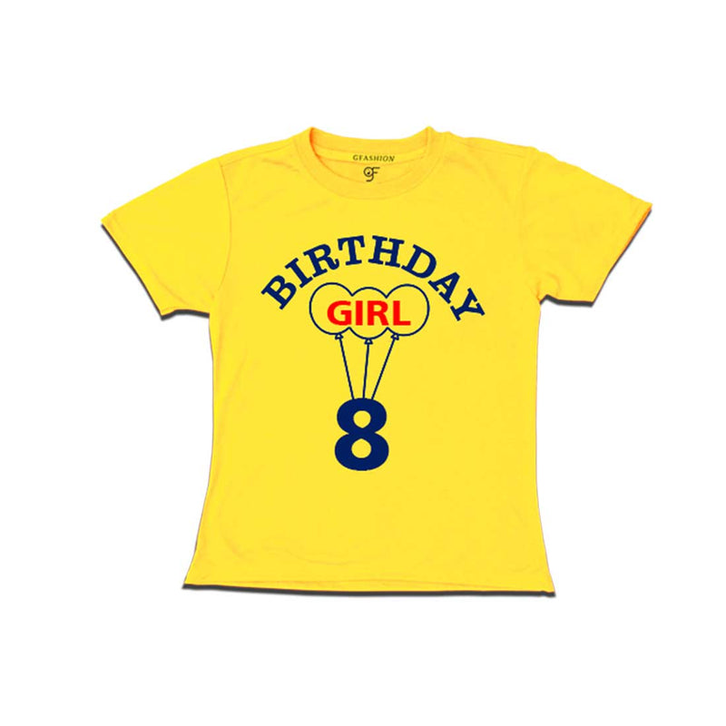 8th Birthday Girl T-shirt in Yellow Color available @ gfashion.jpg