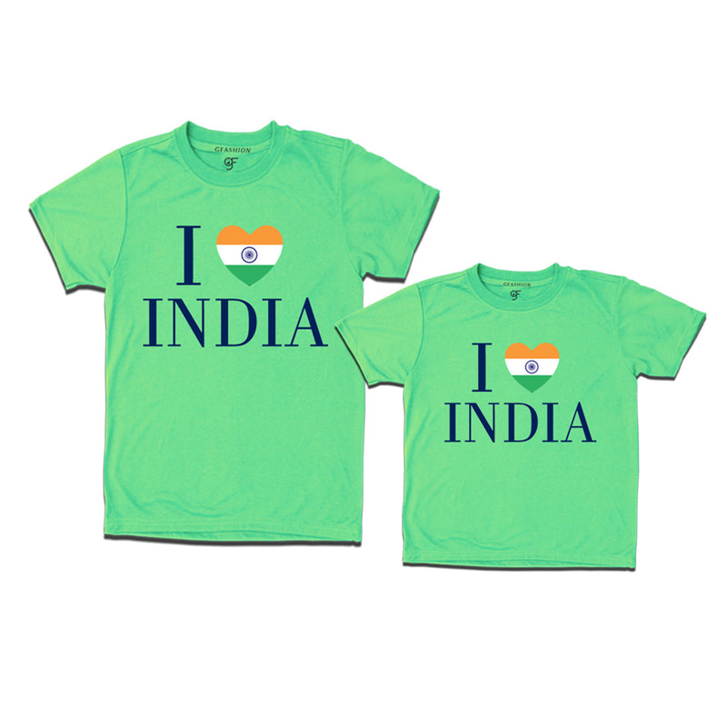 I love India Dad and son T-shirts in Pista Green Color available @ gfashion.jpg