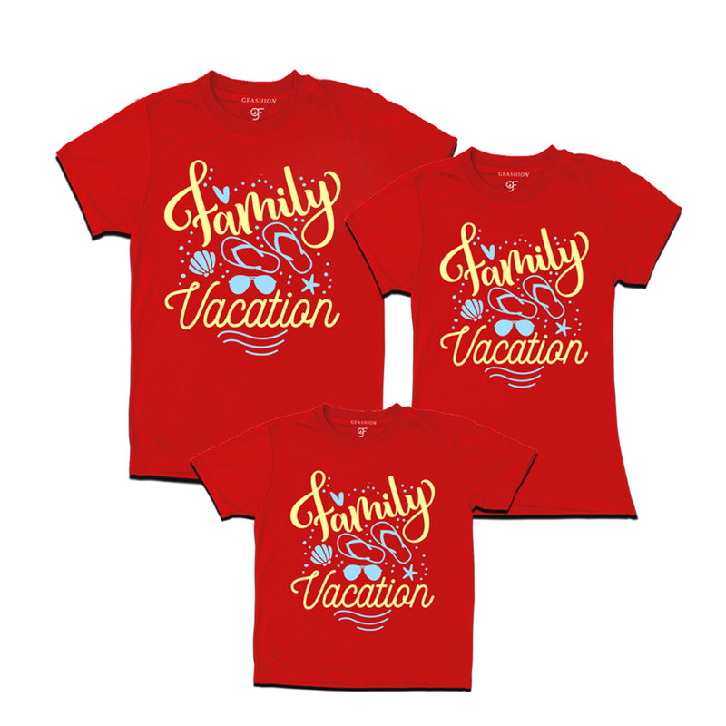Family Vacation  T-shirts for Dad, Mom and Son in Red Color available @ gfashion.jpg