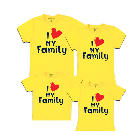 i love family-family t-shirts set of 3 4 5