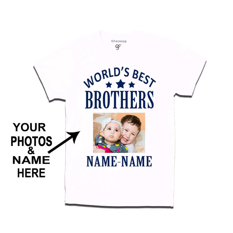 World's Best Brother T-shirt with Photo and Name Customize in White Color  available @ gfashion.jpg