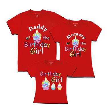 Unicorn Cake Theme Birthday Girl T-shirts for Family