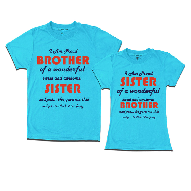 Matching T-shirt for proud brother & proud sister