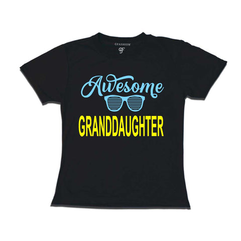 Awesome Granddaughter T-shirts-black-gfashion