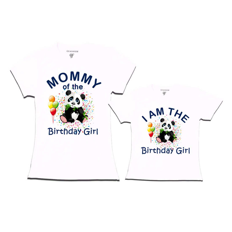 Panda Theme Birthday T-shirts for Mom and Daughter