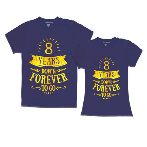  8-years-down-forever-to-go-couple-t-shirts-for-anniversary-gfashion-india-Navy