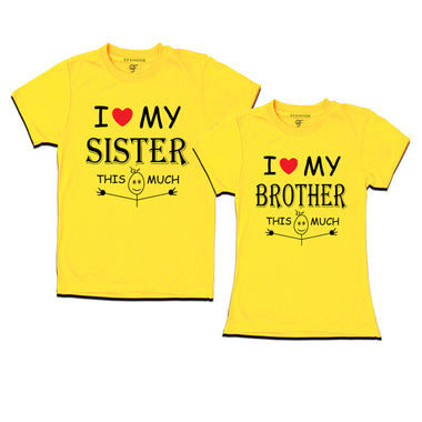 I love My Brother-I love My Sister T-shirts in Yellow Color available @ gfashion.jpg