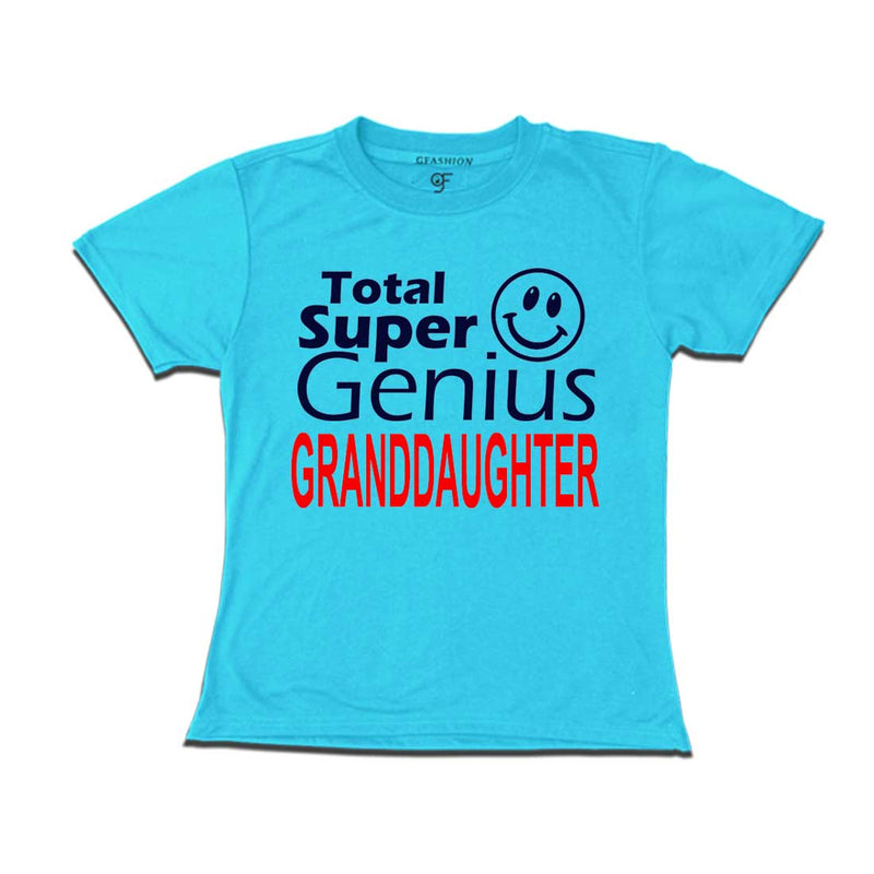 Super Genius granddaughter T-shirts-sky blue-gfashion