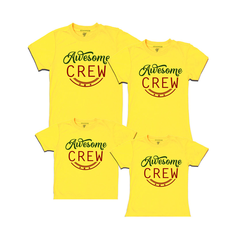 Awesome Crew-Family T-shirts-set of 4