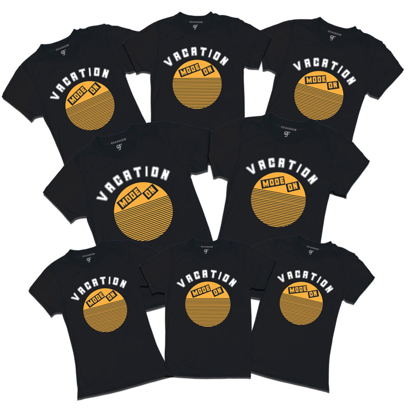 Vacation Mode On T-shirts for Group in Black Color available @ gfashion.jpg
