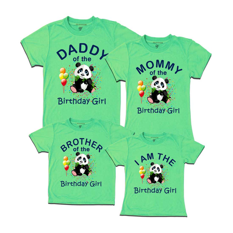 Panda Theme Birthday Girl T-shirts for Family