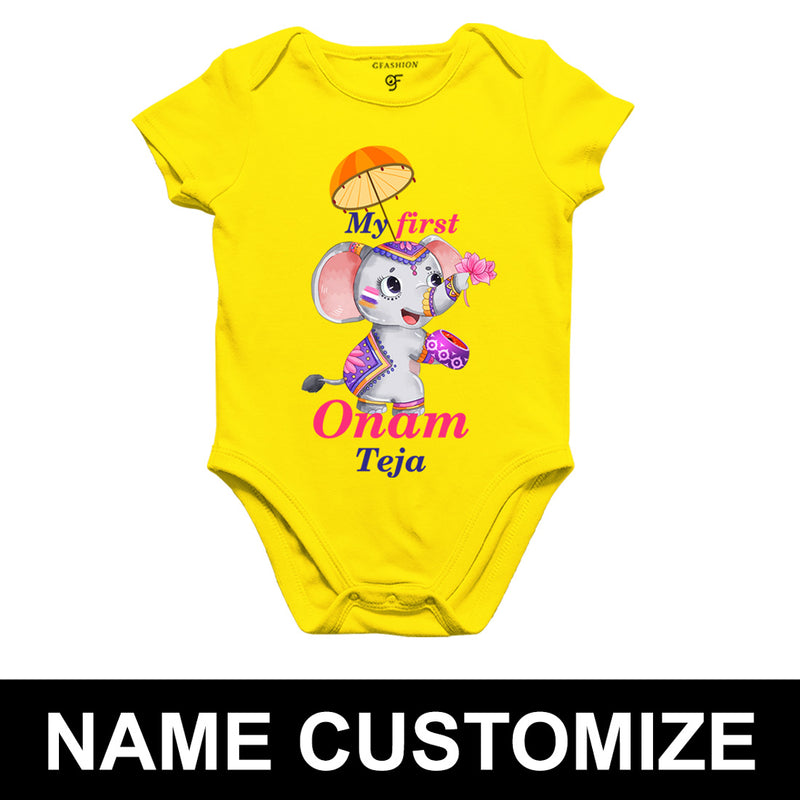 My first Onam rompers bodysuit onesie with name