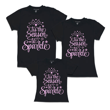 tis the season to sparkle with matching family t-shirt dad mom and girl